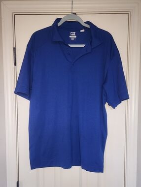 Cutter & Buck Blue Short Sleeve Polo